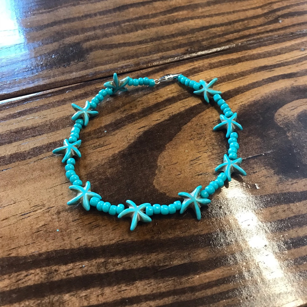 Turquoise starfish anklet